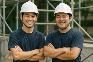 職人2人